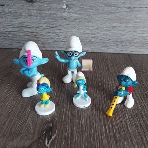 The Smurfs Toy Figures Lot - 5pc